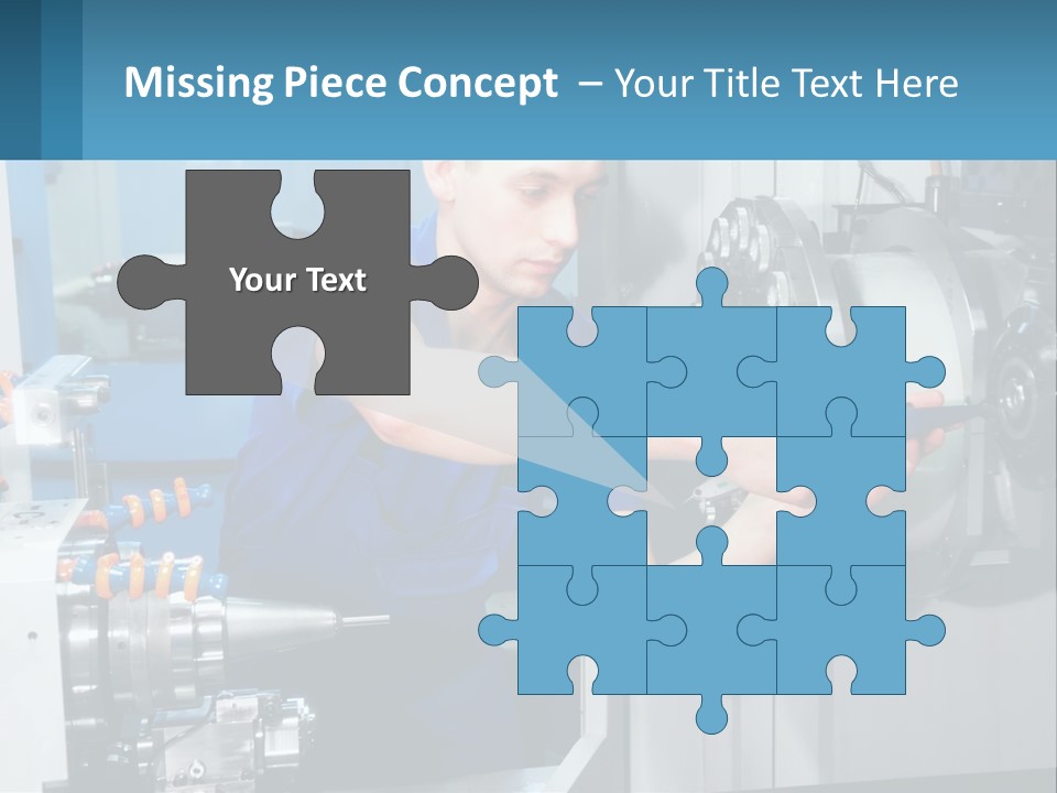 A Man Working On A Machine In A Factory PowerPoint Template