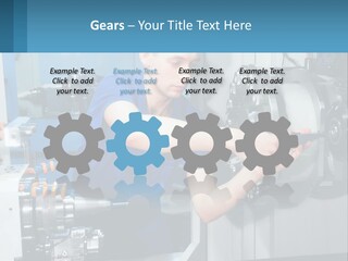 A Man Working On A Machine In A Factory PowerPoint Template