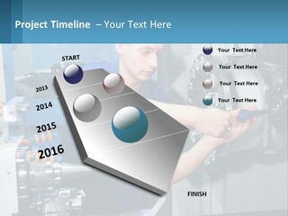 A Man Working On A Machine In A Factory PowerPoint Template
