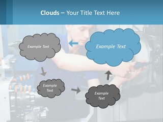 A Man Working On A Machine In A Factory PowerPoint Template