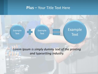 A Man Working On A Machine In A Factory PowerPoint Template