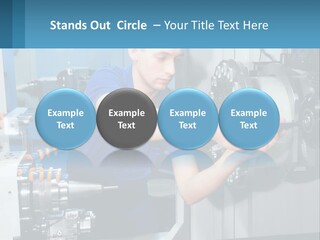 A Man Working On A Machine In A Factory PowerPoint Template