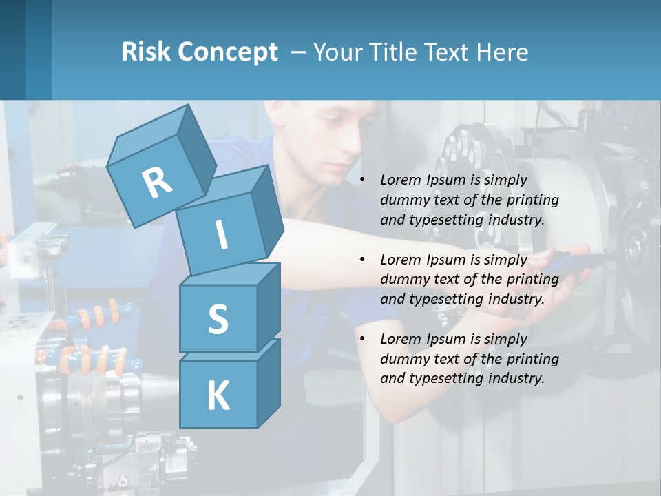 A Man Working On A Machine In A Factory PowerPoint Template