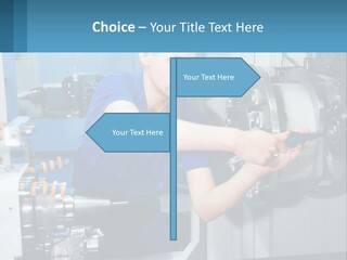 A Man Working On A Machine In A Factory PowerPoint Template