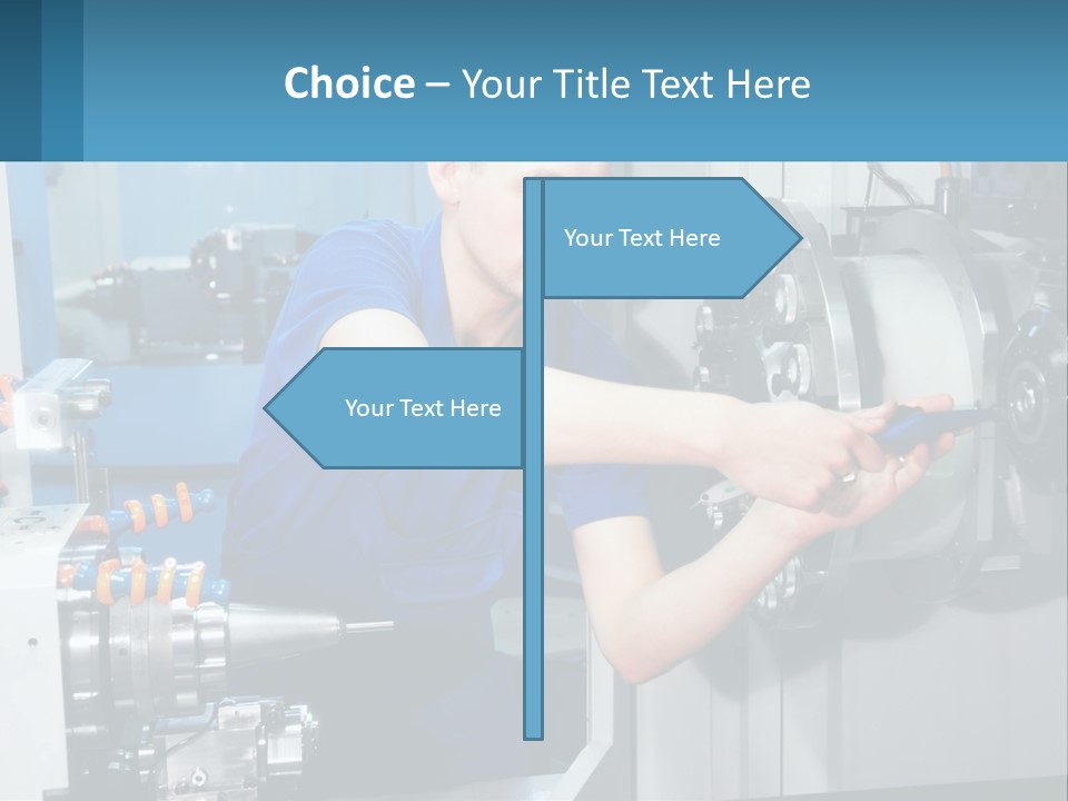A Man Working On A Machine In A Factory PowerPoint Template