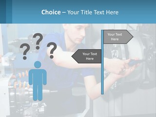 A Man Working On A Machine In A Factory PowerPoint Template