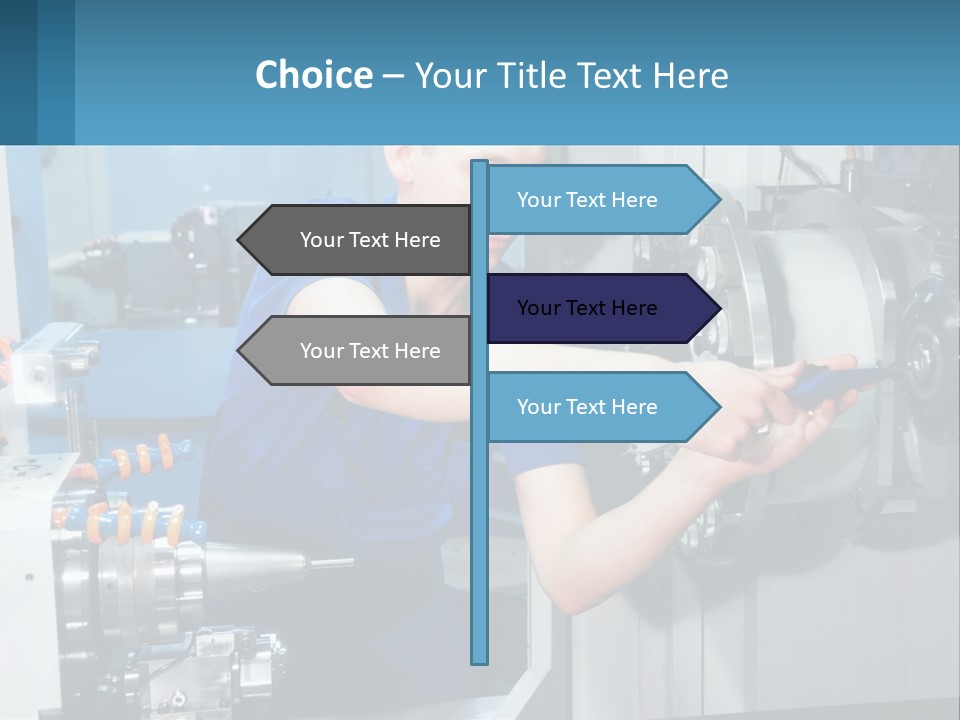 A Man Working On A Machine In A Factory PowerPoint Template