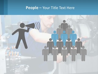 A Man Working On A Machine In A Factory PowerPoint Template