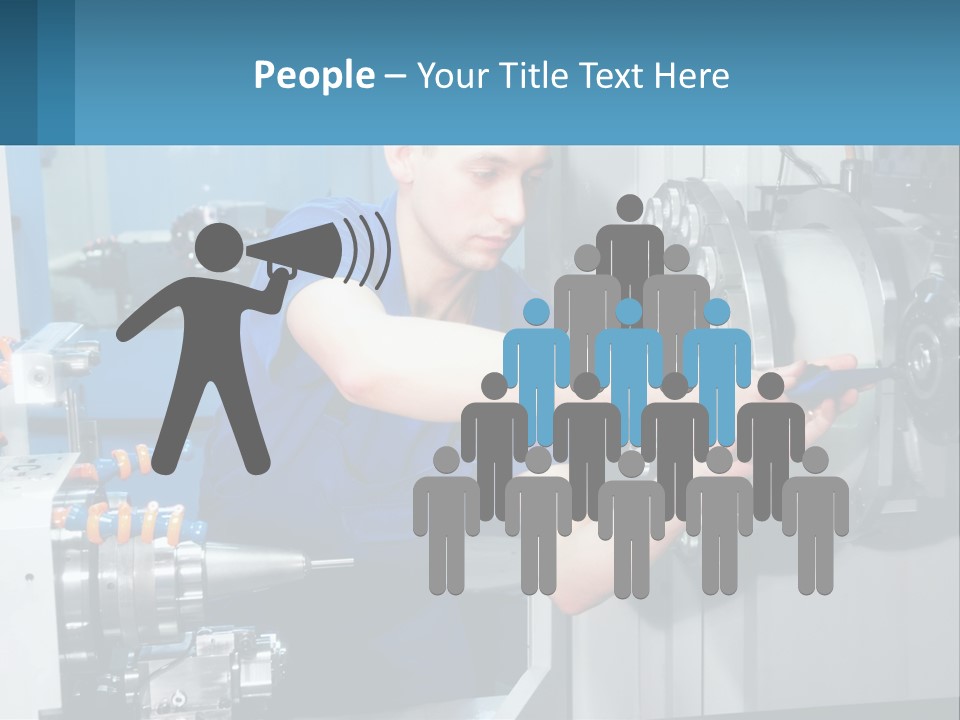 A Man Working On A Machine In A Factory PowerPoint Template