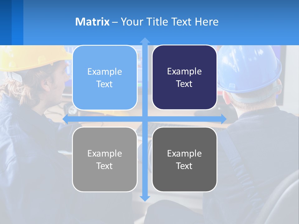 A Man In A Hard Hat Is Working On A Computer PowerPoint Template