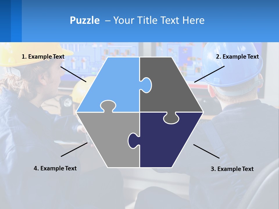 A Man In A Hard Hat Is Working On A Computer PowerPoint Template