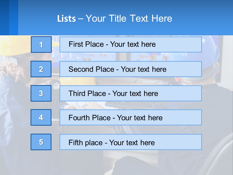 A Man In A Hard Hat Is Working On A Computer PowerPoint Template