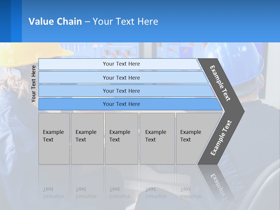 A Man In A Hard Hat Is Working On A Computer PowerPoint Template