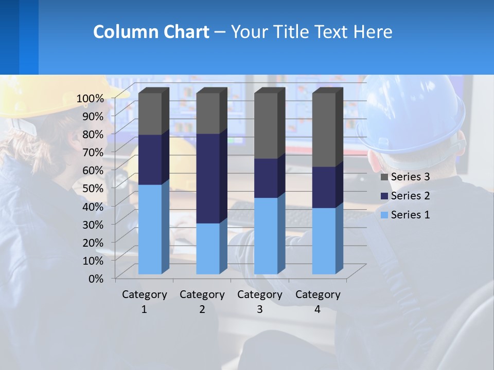 A Man In A Hard Hat Is Working On A Computer PowerPoint Template