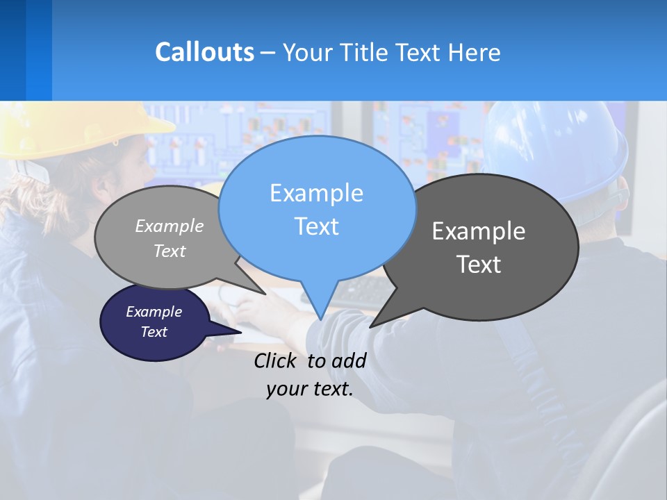 A Man In A Hard Hat Is Working On A Computer PowerPoint Template
