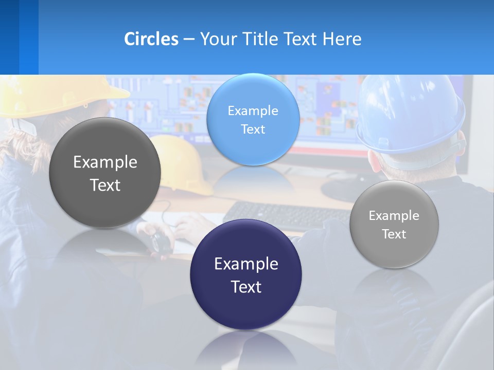 A Man In A Hard Hat Is Working On A Computer PowerPoint Template