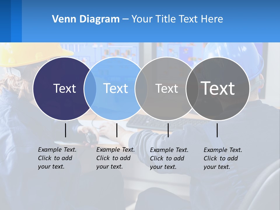 A Man In A Hard Hat Is Working On A Computer PowerPoint Template