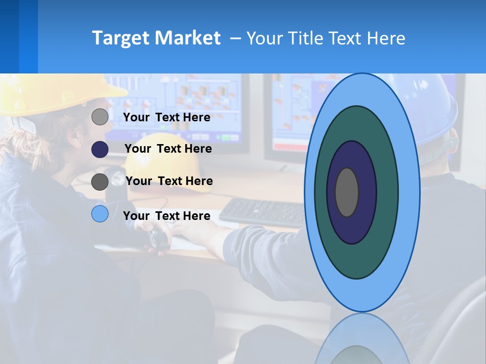 A Man In A Hard Hat Is Working On A Computer PowerPoint Template