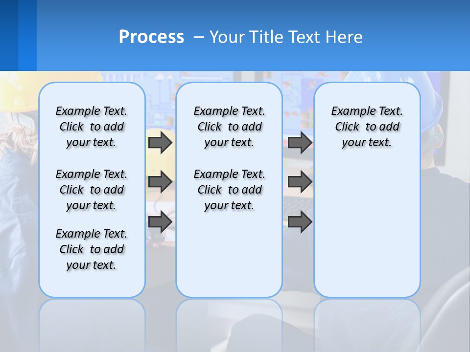 A Man In A Hard Hat Is Working On A Computer PowerPoint Template