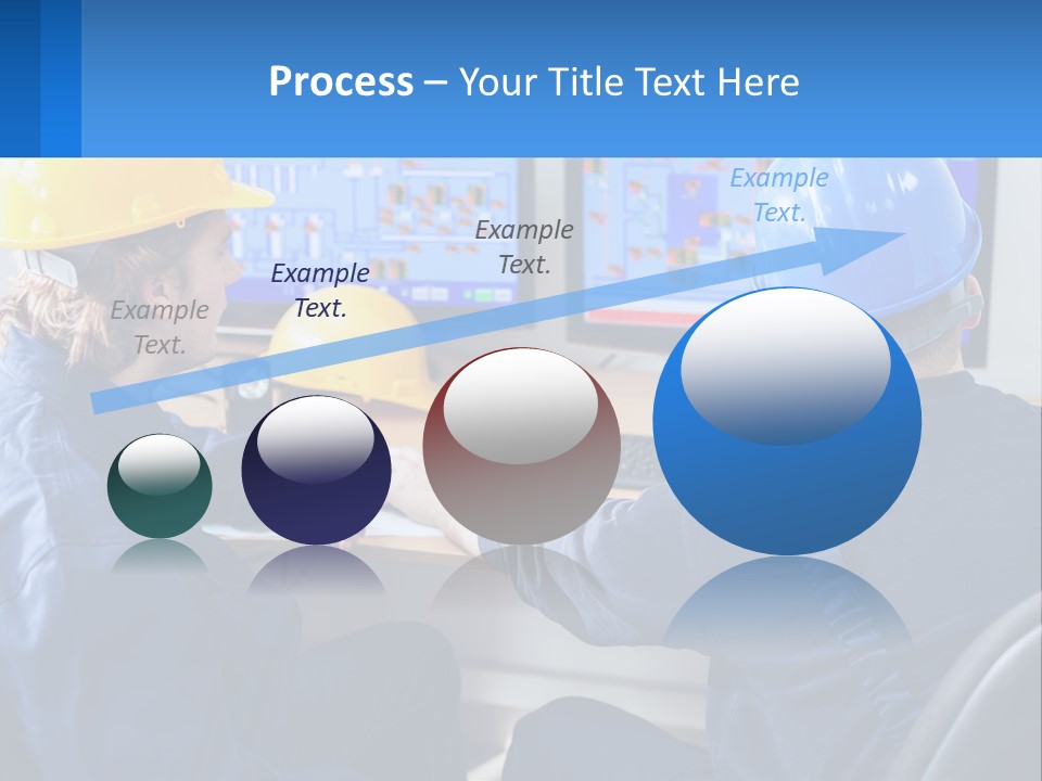 A Man In A Hard Hat Is Working On A Computer PowerPoint Template