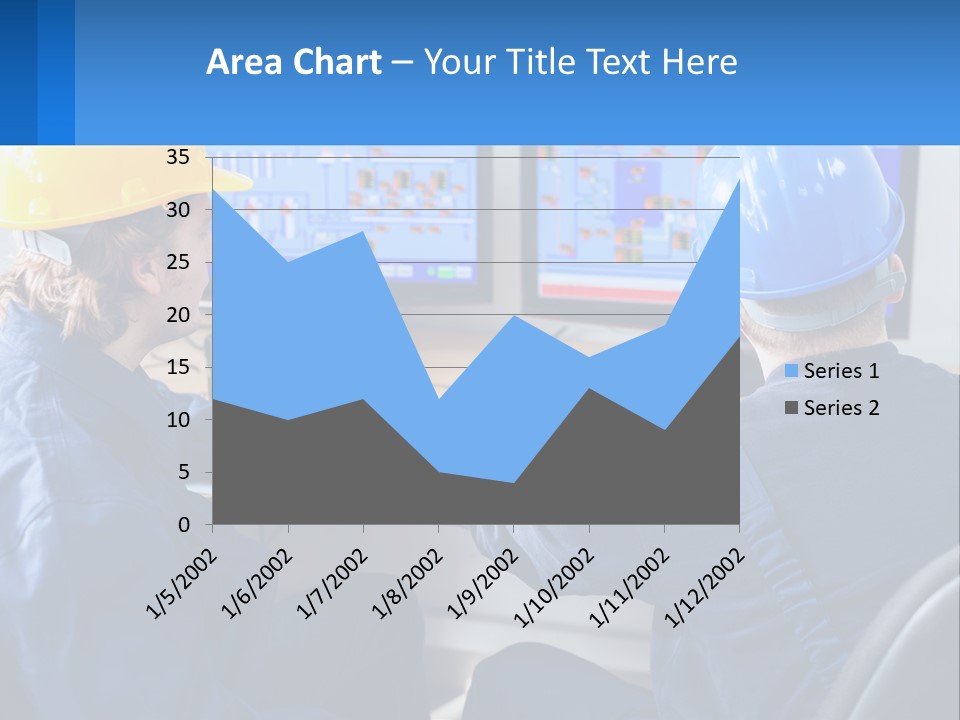 A Man In A Hard Hat Is Working On A Computer PowerPoint Template