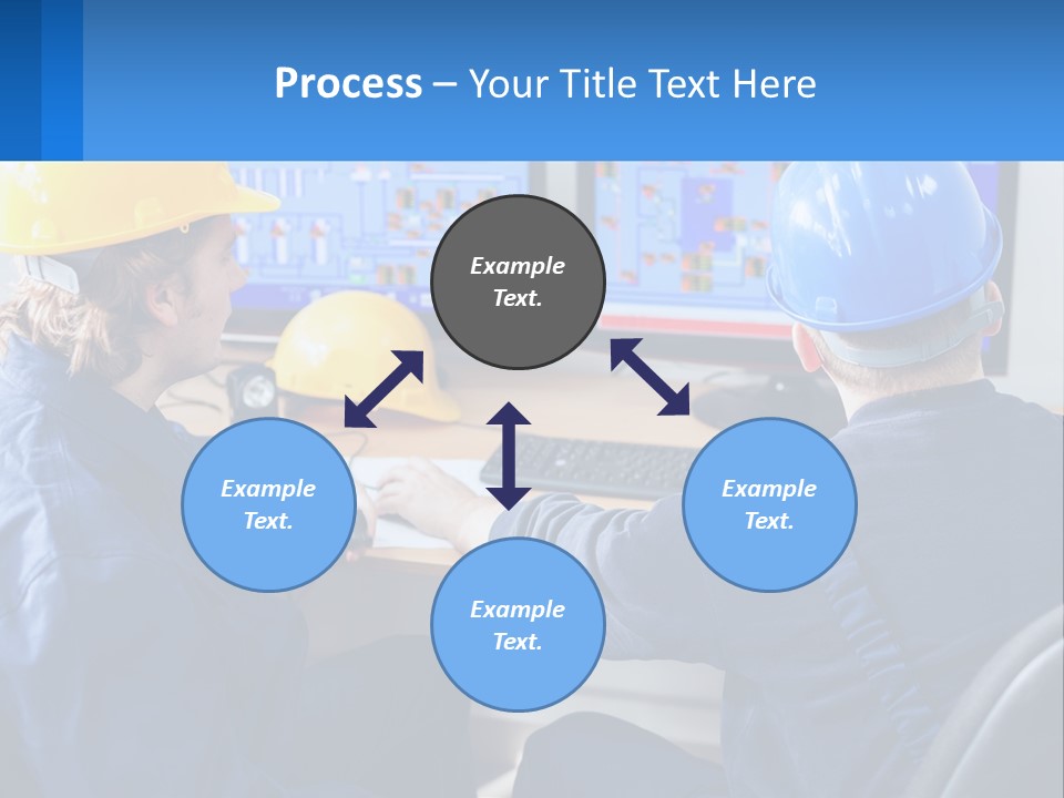 A Man In A Hard Hat Is Working On A Computer PowerPoint Template