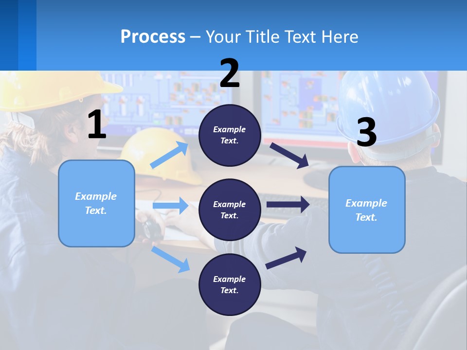 A Man In A Hard Hat Is Working On A Computer PowerPoint Template