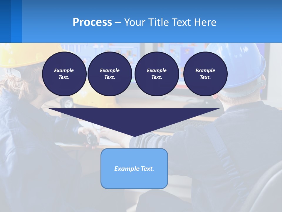 A Man In A Hard Hat Is Working On A Computer PowerPoint Template