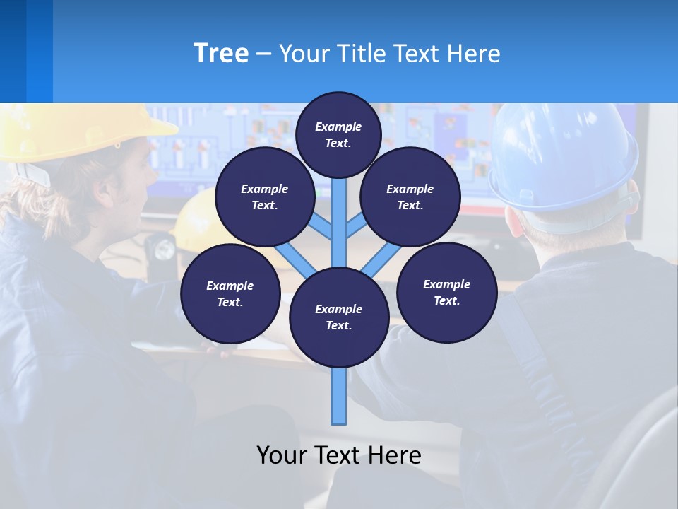 A Man In A Hard Hat Is Working On A Computer PowerPoint Template