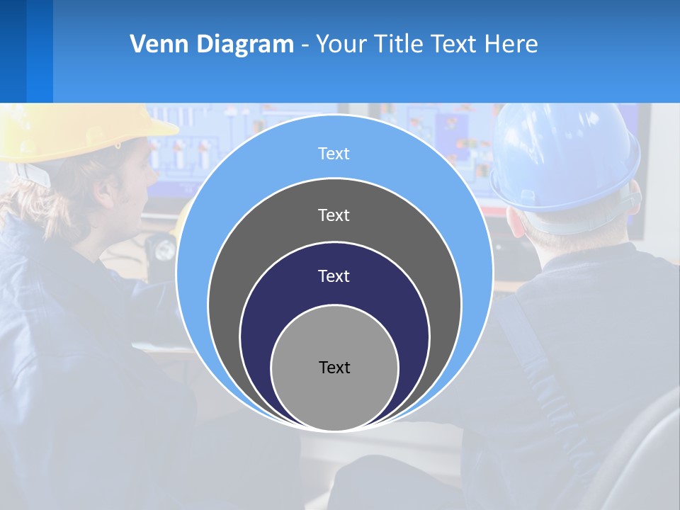 A Man In A Hard Hat Is Working On A Computer PowerPoint Template