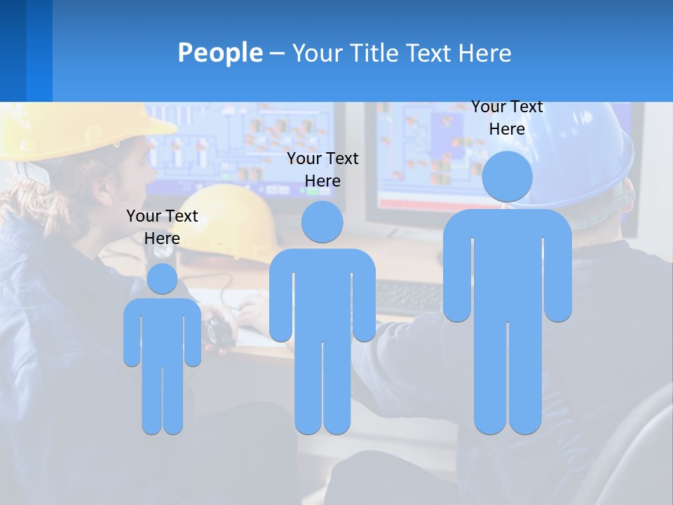 A Man In A Hard Hat Is Working On A Computer PowerPoint Template