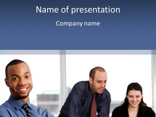 A Group Of People Sitting Around A Table PowerPoint Template