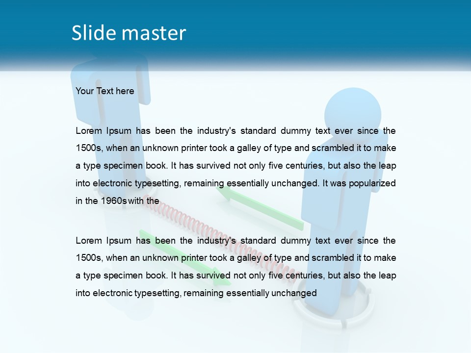 A Blue Man Standing Next To A Green Man PowerPoint Template