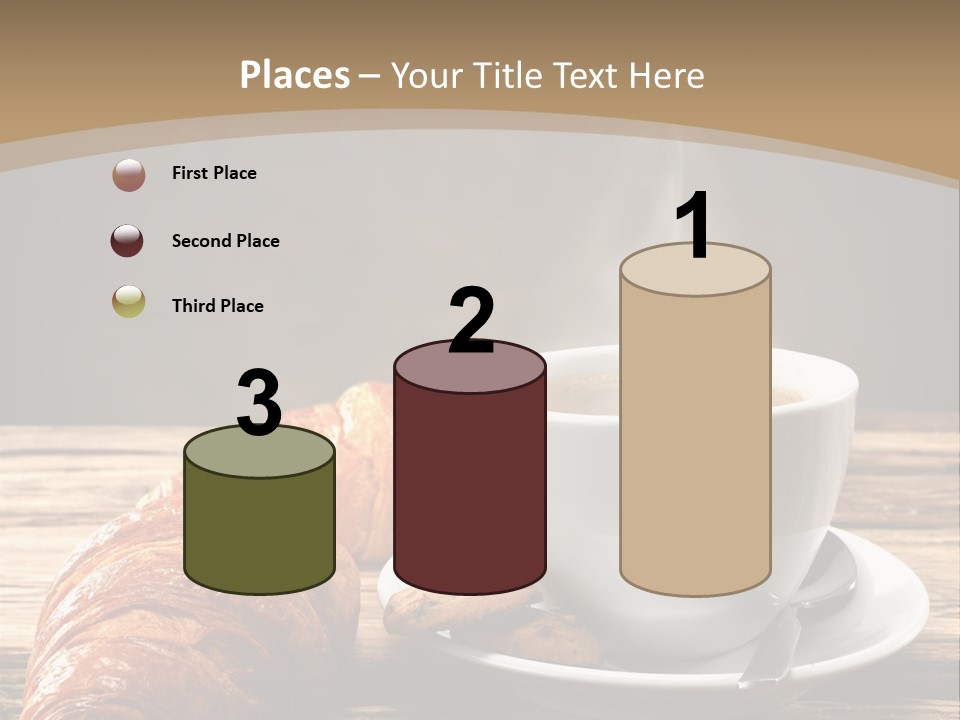 A Cup Of Coffee And Some Croissants On A Table PowerPoint Template
