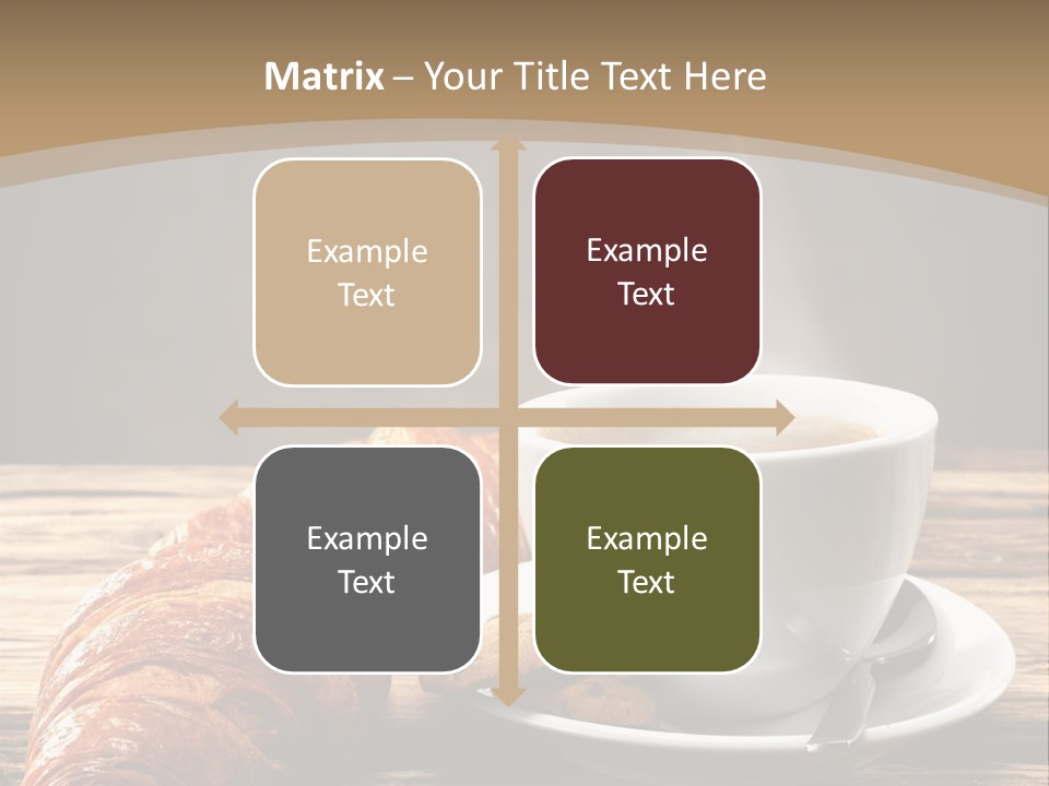 A Cup Of Coffee And Some Croissants On A Table PowerPoint Template
