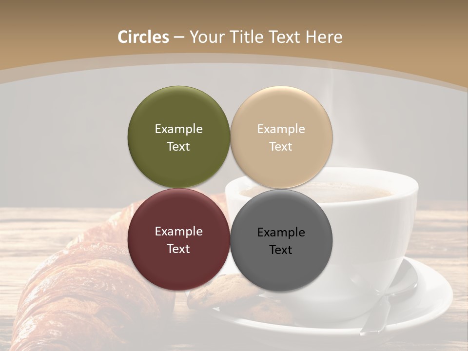 A Cup Of Coffee And Some Croissants On A Table PowerPoint Template