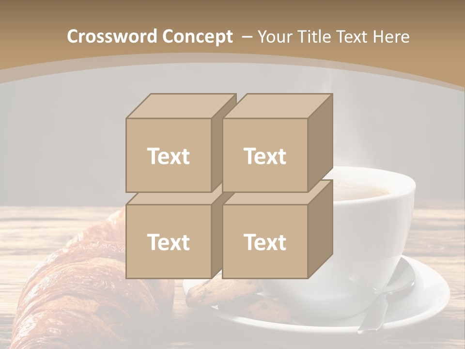 A Cup Of Coffee And Some Croissants On A Table PowerPoint Template