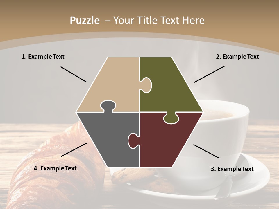 A Cup Of Coffee And Some Croissants On A Table PowerPoint Template