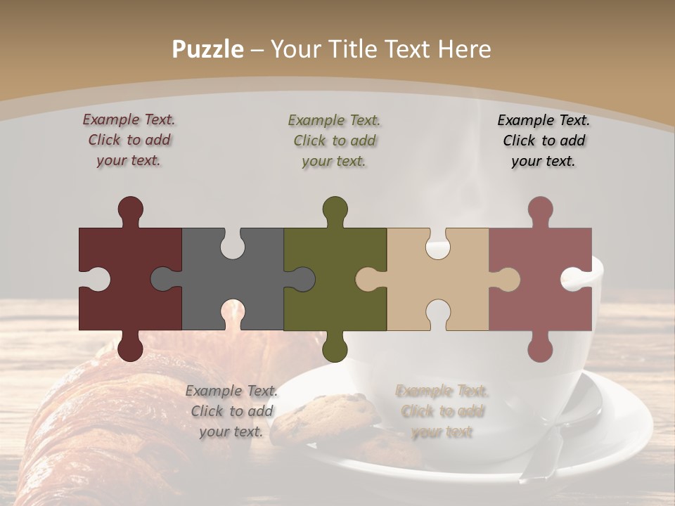 A Cup Of Coffee And Some Croissants On A Table PowerPoint Template