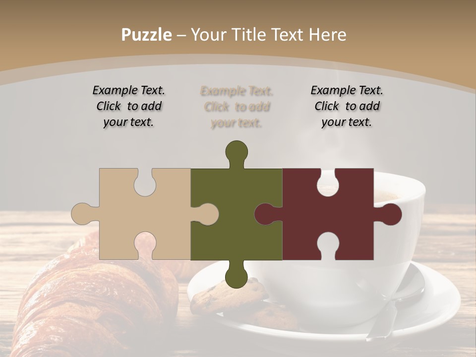 A Cup Of Coffee And Some Croissants On A Table PowerPoint Template