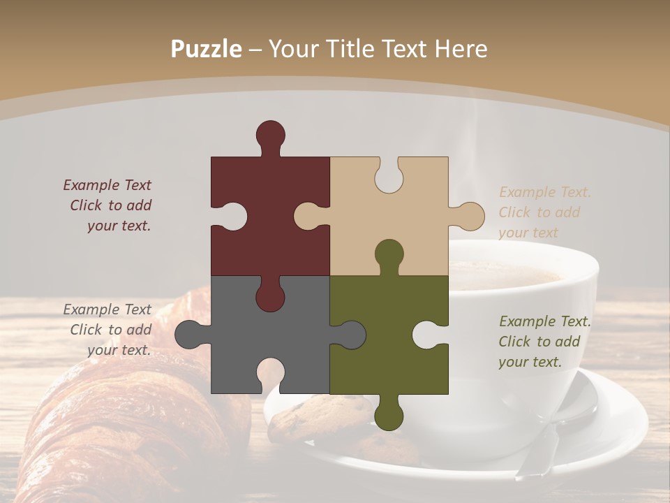 A Cup Of Coffee And Some Croissants On A Table PowerPoint Template