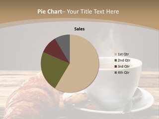 A Cup Of Coffee And Some Croissants On A Table PowerPoint Template