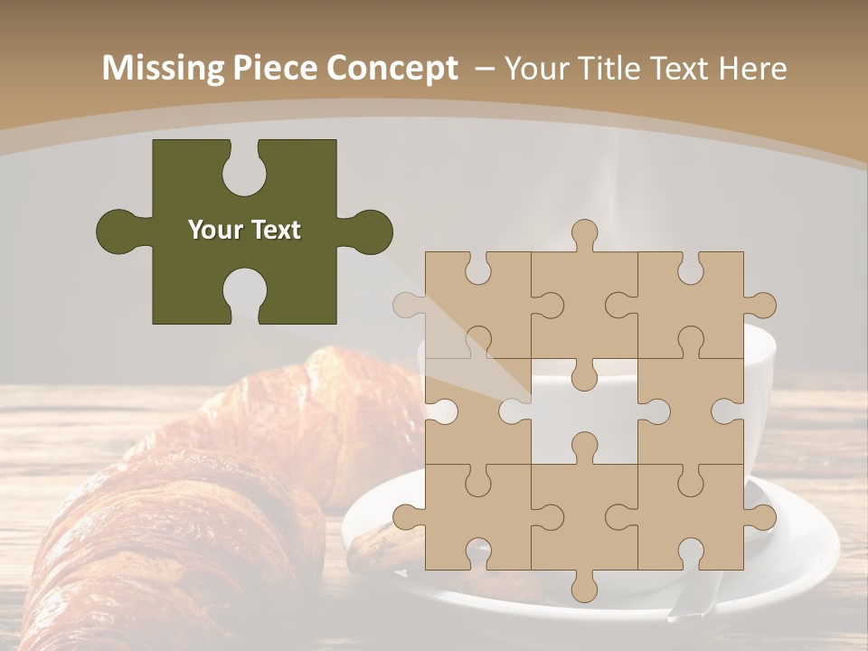 A Cup Of Coffee And Some Croissants On A Table PowerPoint Template