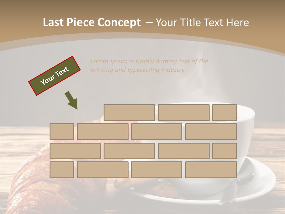 A Cup Of Coffee And Some Croissants On A Table PowerPoint Template