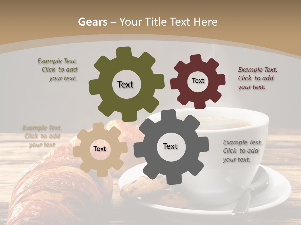 A Cup Of Coffee And Some Croissants On A Table PowerPoint Template