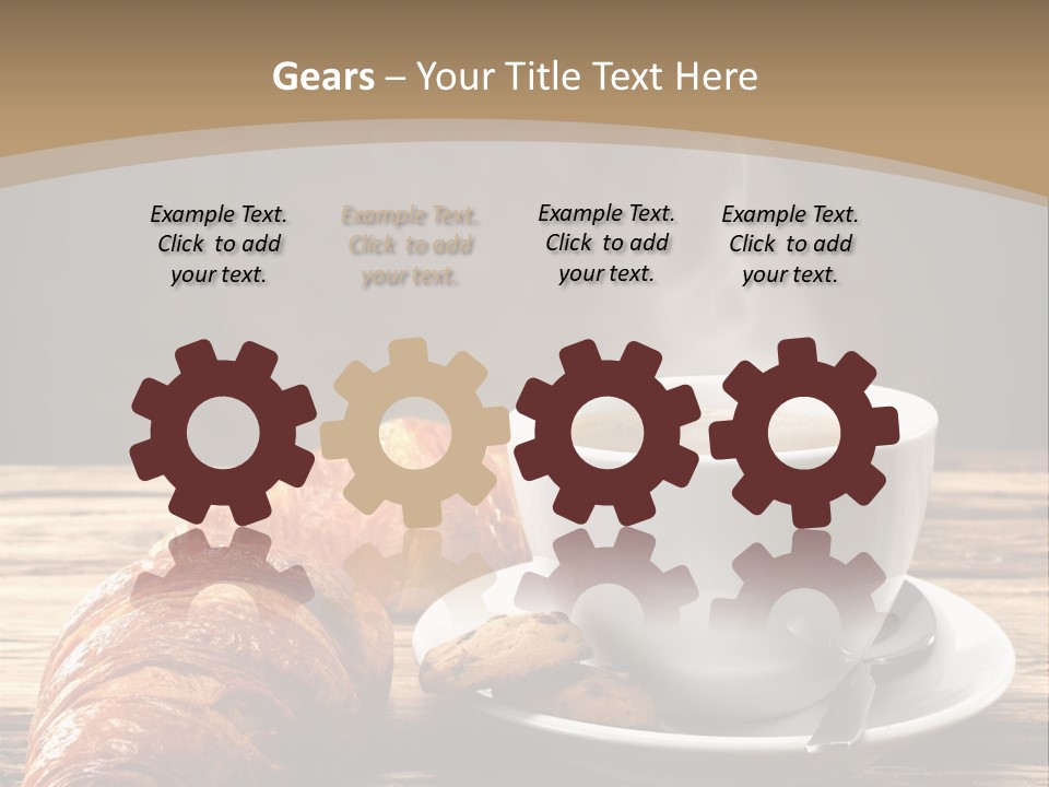 A Cup Of Coffee And Some Croissants On A Table PowerPoint Template