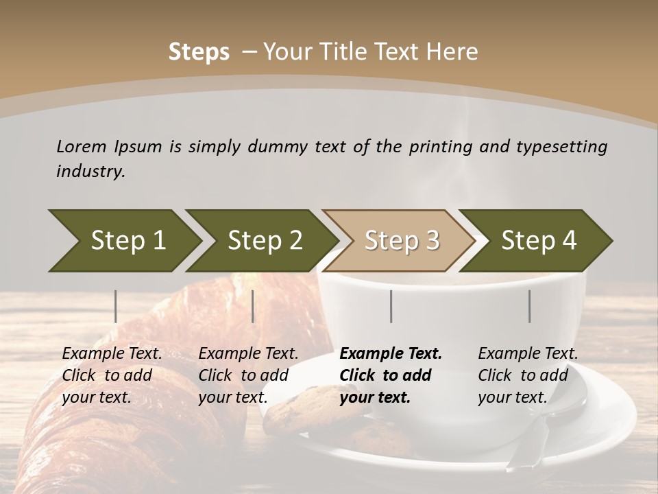 A Cup Of Coffee And Some Croissants On A Table PowerPoint Template