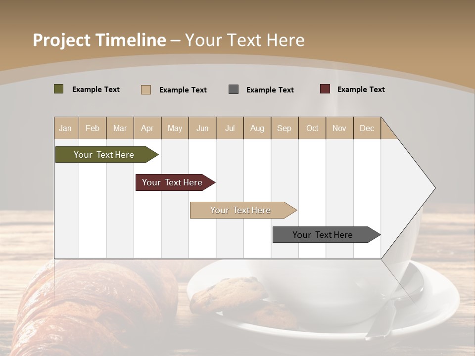 A Cup Of Coffee And Some Croissants On A Table PowerPoint Template
