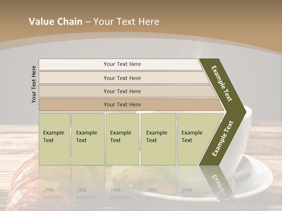 A Cup Of Coffee And Some Croissants On A Table PowerPoint Template