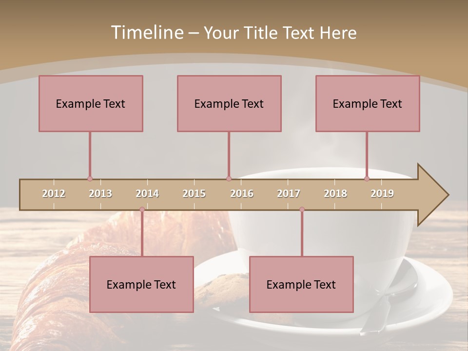 A Cup Of Coffee And Some Croissants On A Table PowerPoint Template